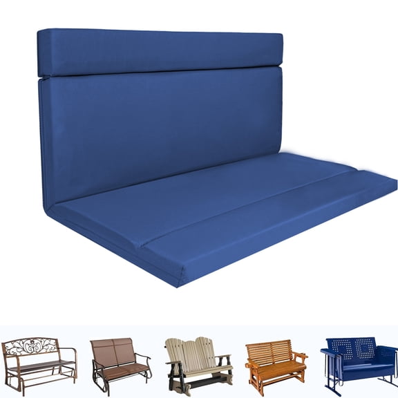 Outdoor Loveseat Cushions, Fade-Resistant Patio Bench Cushion with Backrest, Lounge Seat back Pads 48*42*3.5in