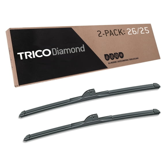 TRICO Diamond 2 Pack, 26" and 25" High Performance Replacement Windshield Wiper Blades for Opposed Wiper System (25-26251)