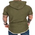 thumbnail image 3 of FNNMNNR Men Solid Slub Cotton Short Sleeve Slim Fit Hooded T Shirt, 3 of 5