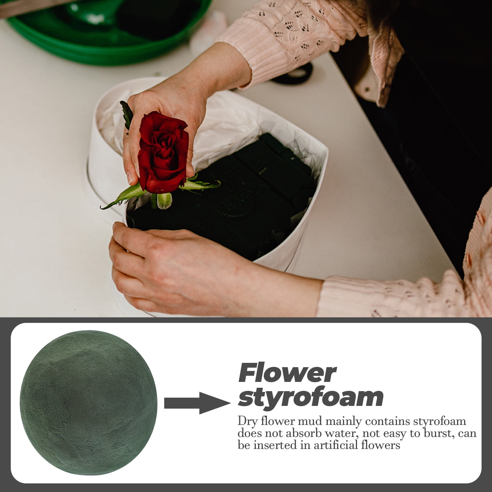 UPOUART 6Pcs Floral Foam Green Flower Mud for Wedding Party Use with Easy Custom Cutting