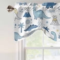 thumbnail image 4 of Tie Up Valance Curtain for Kitchen, Cute Dinosaurs Blue Geometric Rod Pocket Short Curtains Adjustable Tie-Up Shade Valances, Summer Beach Palm Tree Window Treatment for Bathroom Living Room Bedroom, 4 of 9