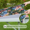 thumbnail image 6 of Pioneer Flower Floral Print Pattern Square Fitted Tablecloth with Elastic Edge,Square Table Cover,Washable Elastic Table Cover for Home Kitchen Party Decor 34"x34", 6 of 6