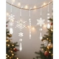 thumbnail image 2 of Naler 20 Pcs Crystal Clear Icicles, Hanging Acrylic Christmas Snowflake Icicle Christmas Tree Drop Crystal Ornaments for Christmas Winter Holiday New Year Party Supplies, 2 of 8