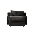 thumbnail image 4 of Aukfa 49" Chaise Lounge Oversized Corduroy Sofa Plush Chair Bed w/ 3 Pillows for Living Room, Black, 4 of 11