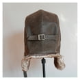 thumbnail image 3 of Winter Hat Men Women's Pi-lot Aviator Bomber Trapper Hat Faux Fu-r Leather Snow Cap with Ear Flaps, 3 of 5