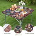 thumbnail image 4 of Modern Boho Floral Design Table Cover 34x34 Inch Square Tablecloth with Elastic Edge for Contemporary Dining Spaces, 4 of 6