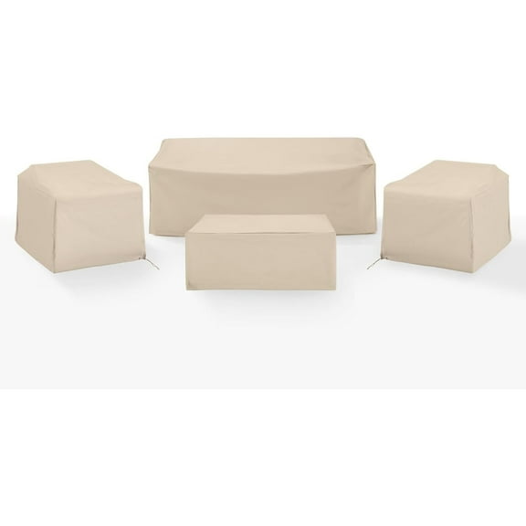 Outdoor Furniture Covers 4pc Set - Patio Sofa, Loveseat, Table Vinyl Protection