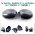 thumbnail image 2 of ALLTIMES Rearview Mirror Cover for BMW Mini R55 R56 R57 R58 R59 R60 R61, 51162754913, 51162754914, Durable ABS Plastic, Glossy Black or Carbon Fiber Look, 2 of 6