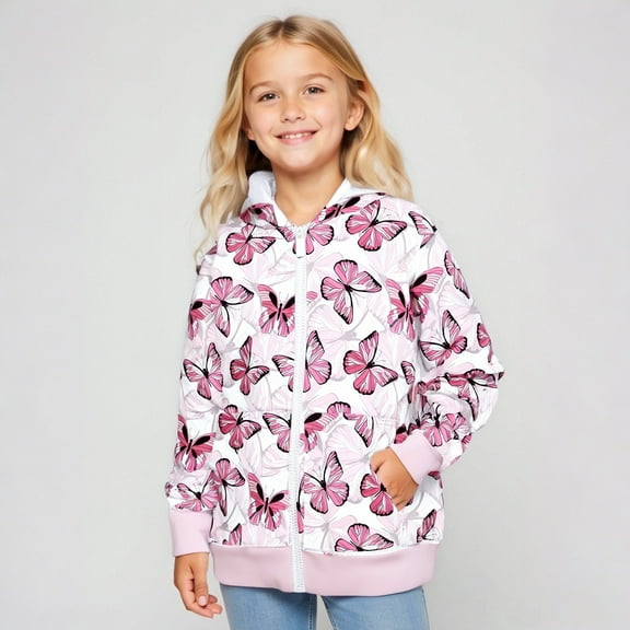 Hoodies for Girls Kids Fashion Printed Zipper Hoodie Casual Long Sleeve Classic Hoodie Fall Clothes Toddler Boys Clothes 2T