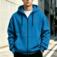 thumbnail image 3 of Men's Stylish Hooded Jacket Zip Up Long Sleeve Solid Color Layering Jacket, 3 of 9