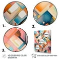 thumbnail image 3 of Designart "Pink And Blue Symmetry In Motion" Modern Geometric Wall Art For Kitchen, 3 of 5