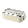 thumbnail image 2 of Aminojy Stainless Steel Bento Box for Adults - 1.3L Double Layer Leakproof Lunch Container with Cutlery Set & Hidden Handle, Microwave/Dishwasher Safe Food Storage, 2 of 9