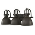 thumbnail image 6 of 3 Light Industrial Bathroom Vanity Light with Dark Bronze Bathroom Ligh Fixtures over Mirror, 6 of 8