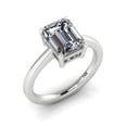 thumbnail image 4 of Womens Moissanite Engagement Ring Emerald Cut Four Prong Setting Platinum Plated Alloy Wedding Anniversary Promise Ring, 4 of 4