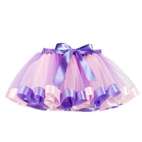 BAYAIXZ Toddler Dress Up Kids Girls Ballet Skirts Costume Party Rainbow Tulle Dance Skirt Grey Tutu A Tutu Halloween Skirts (Purple,XL)