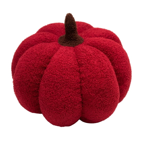 Halloween Pumpkin Pillow, Burgundy Sherpa Throw Pillow, 1 Pack Soft Plush Decorative Cushion, for Living Room Sofa Couch Bed Indoor Halloween Fall Festival Home Party Decoration