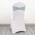 Efavormart 5 Pack Dusty Blue Spandex Chair Sashes with Gold Rhinestone ...