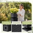 thumbnail image 3 of Devoko 24" Tall Planters for Outdoor Plants Set of 2, Woven-Textured Outdoor Plant Pots with Trays for Patio, Front Porch, 3 of 8