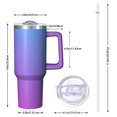thumbnail image 2 of 40oz Tumbler with Handle and Straw, Vacuum Insulated Stainless Steel Travel Mug, Fits Car Cup Holder, Gradient Print, 2 of 6