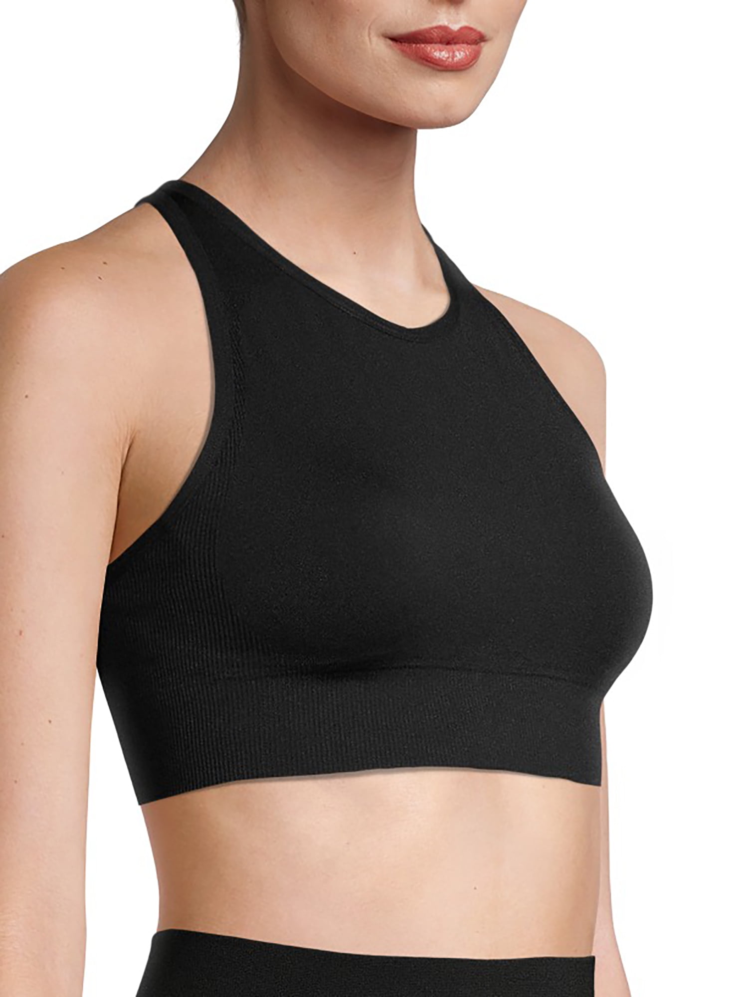 AMRIY Racerback Sports Bras for Women Medium Support Padded Bra Supportive  Compression Seamless Women's Sports Wireless Bra Black,S at  Women's  Clothing store