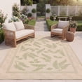 thumbnail image 3 of SAFAVIEH Courtyard Euler Floral Indoor/Outdoor Area Rug, Natural/Olive, 5'3" x 7'7", 3 of 11