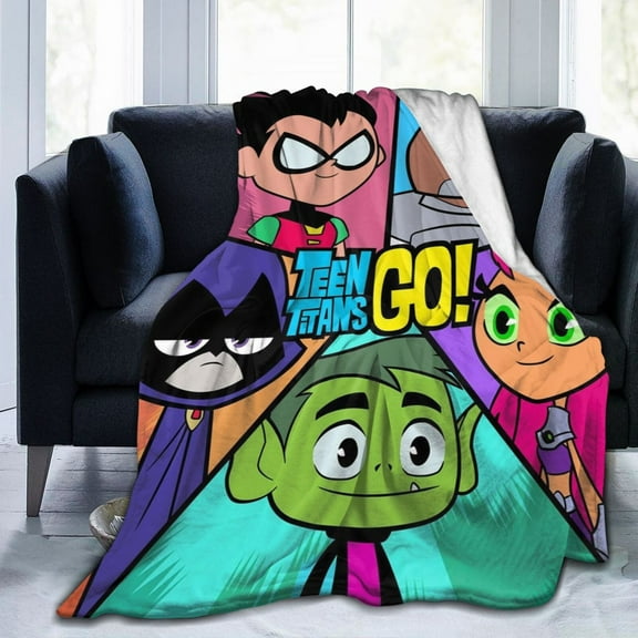 Anime Blanket Teen Titans Go Ultra-Soft Micro Fleece Blanket Cozy Blanket Thick Warm Plush Throw Blanket Sofa Cushion, Warm Flannel Blanket For Living Room Bedroom 40"X30"