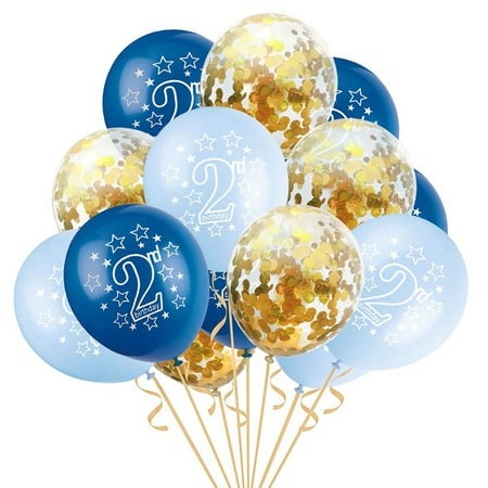 AkoaDa 12Pcs/Set 12 Inch 2 Years Old Balloon Baby Shower Second Birthday Boy Girl Party Decoration Anniversaire Helium