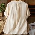thumbnail image 5 of Embroidered Linen Tops For Women，Womens Boho Tops Embroidered Blouses For Women Women's Peasant Tops Hemp Shirt Women Bohemian Tops For Women Cotton Spring Tops Gauze Tunic Tops Pullover Shirts, 5 of 5