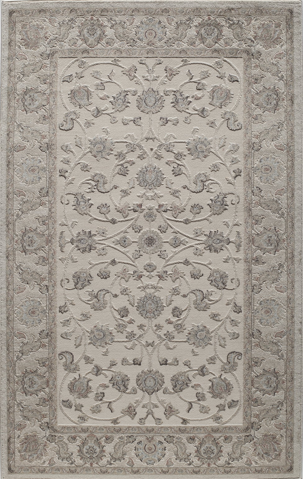 Rugs America Riviera Collection Ivory Cream RV100B Transitional Oriental Area Rug 8' x 10'