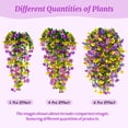 thumbnail image 3 of Artificial Hanging Pansy Flowers 6 Pcs Faux Silk Outdoor Flowers Yellow Pink Purple UV Resistant Fake Plants for Porch Planter Decor, 3 of 7