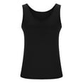 thumbnail image 4 of Yubnlvae Plus Size Tank Tops with Shelf Bra - Women's Yoga & Workout Camisoles (Padded Support, Seamless Undershirt) Black XXL, 4 of 8