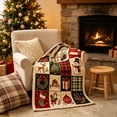 thumbnail image 3 of Ouuluon Soft Flannel Christmas Throw Blanket, Warm Cozy Holiday Blanket for Sofa Couch Bed, 3 of 6