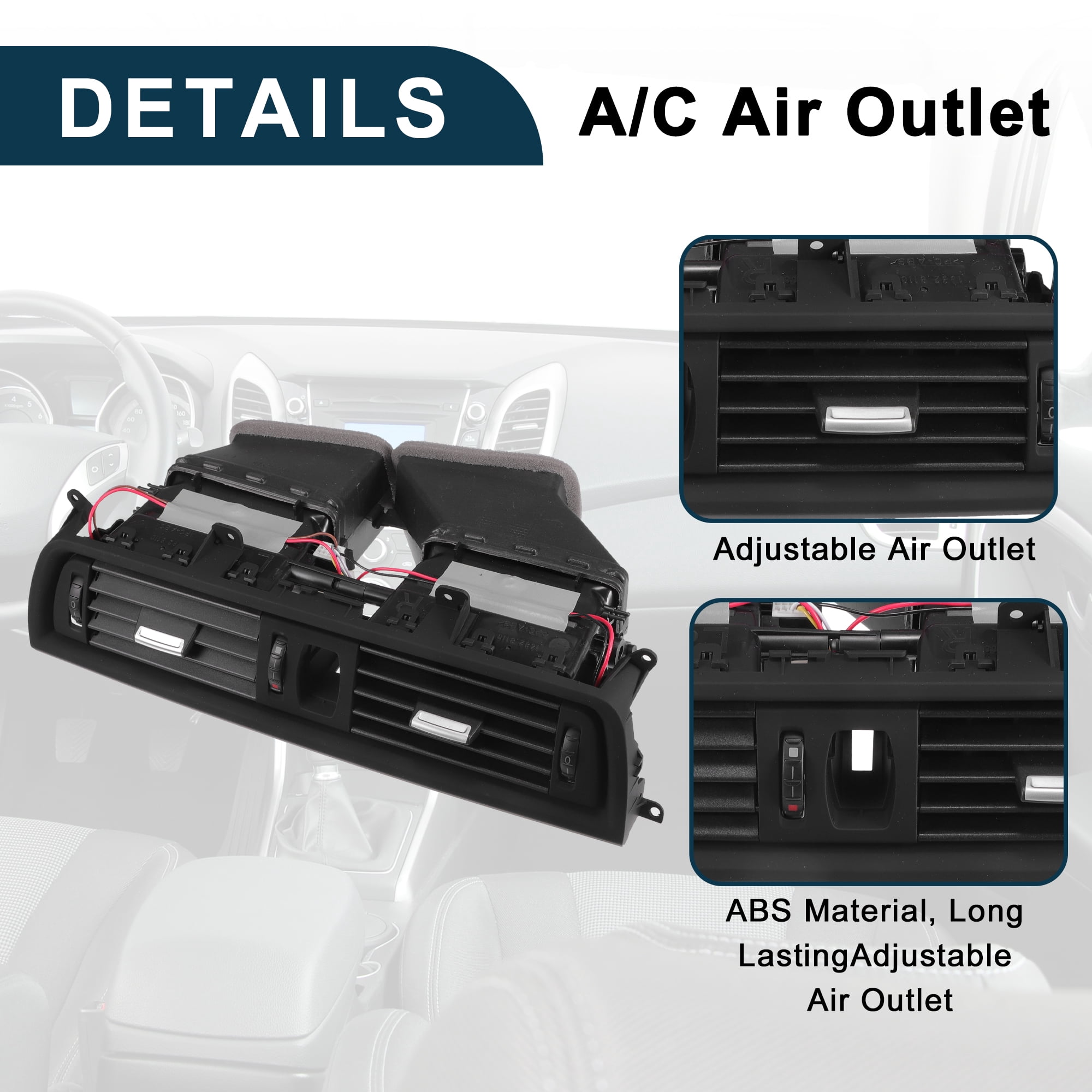 Unique Bargains Center Dash A/C Outlet 64229209136 for BMW 528i Air Vent Panel Replacement