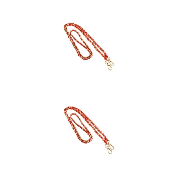 Correa de cadena Minnieouse para bolso extensión de hebilla de metal dorado Oro Claro/Rojo 1.2 m 2 piezas
