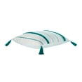 thumbnail image 3 of Indigo Ink Panther 14" x 20" Teal Boho Stripe Tassel Cotton Decorative Pillow, 3 of 5