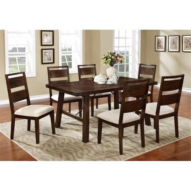 WHI 207-205REC-DT Oakland Dining Table Set, Rustic Oak, 7 Piece ...