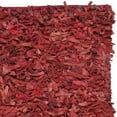 thumbnail image 4 of SAFAVIEH Mariam Leather Shag Area Rug, Red, 4' x 6', 4 of 4