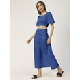 thumbnail image 3 of Moomaya Women Solid Viscose Rayon Casual Skirt, High Waist Smocked Midi Skirt, 3 of 8