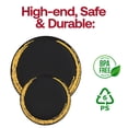 thumbnail image 6 of Smarty 7.5" Black with Gold Moonlight Round Plastic Salad Plate 120ct, 6 of 7