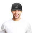 thumbnail image 5 of DALIX Retro Brooklyn Hat Flat Bill Snapback Embroidered Baseball Cap in Dark Gray, 5 of 6