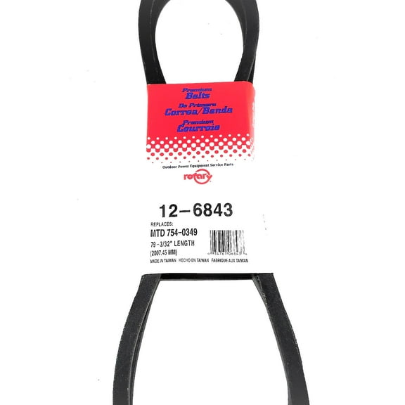 6843 Rotary Belt (1/2"X79-3/32") Compatible With MTD 754-0349, 954-0349