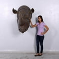 thumbnail image 3 of Large Rhinoceros Head Life Size Statue, 3 of 9