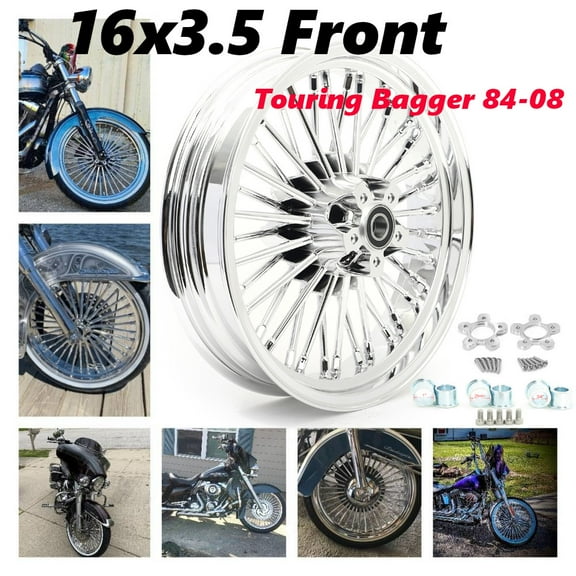 16x3.5 Fat Spoke Wheel Front Rim for Harley Touring Bagger 1984-2008 2000 2001 2002 2003 2004 Electra Glide Classic FLHTC Police FLHTP Road Glide FLTR EFI FLTRI Road King FLHR Street Glide FLHX
