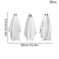thumbnail image 3 of PYURTEP Halloween Decorations Window Clings 3Pcs, Reusable Large White Ghost Decal, Removable Glass Stickers for Home Window, Mirror Halloween Decor, 3 of 6