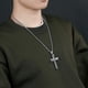 thumbnail image 4 of Collar con colgante de cruz de oración del Señor de acero inoxidable para hombres y mujeres, colgante grande y cadena fuerte, 4 of 5
