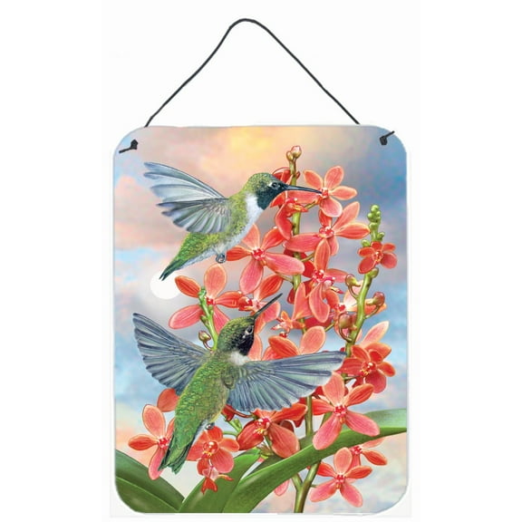 Carolines Treasures PRS4020DS1216 Black Chinned Hummingbirds Orchids Wall or Door Hanging Prints 12x16 multicolor