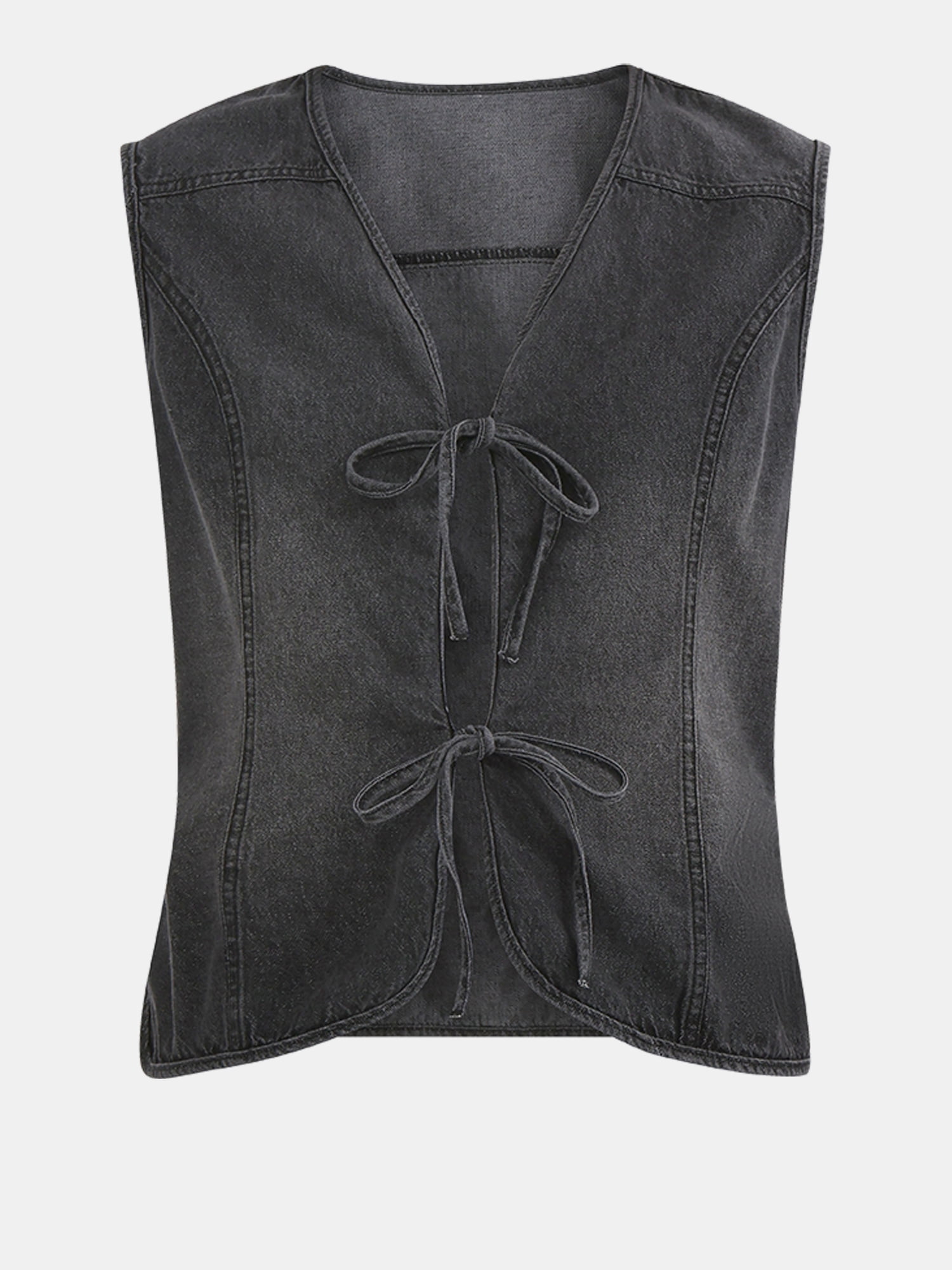 No Boundaries Women's Denim Vest, 2X-3XL, Black, Cotton