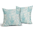 thumbnail image 2 of Aqua Turquoise Leaf Plant Pillow Covers 18X18 Inch Herbs Botanical Fern Vintage Leaves Floral Decorative Pillow Cases Set of 2 Throw Pillows Farmhouse Home Decor for Sofa Couch Cushion Outdoor, 2 of 6