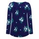 thumbnail image 5 of Camiseta de moda sexy informal para mujer, blusa estampada de manga larga con cuello redondo y fruncido Pompotops FGAJ6928, 5 of 6