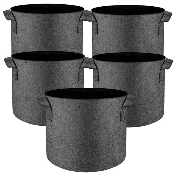 5 Bolsas de Cultivo de 5 Galones, Bolsas de Cultivo de Plantas, Macetas Multiusos de Tela No Tejida con Asas, Macetas de Jardín Al Aire Libre